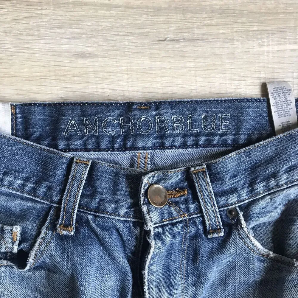 Anchor Blue Distressed Blue Jeans Mens Sz 30 x 32 Slim Fit